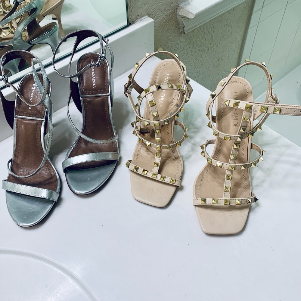 (2) Pair Strappy Heels size 10 BCBG And Chase + Chloe